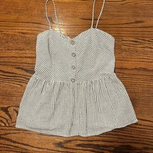 Striped Navy and White Women's Top